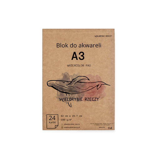 Blok do malowania akwarelami A3 Wielorybie Rzeczy