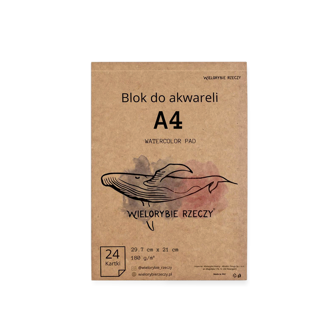 Blok do malowania akwarelami A4 Wielorybie Rzeczy
