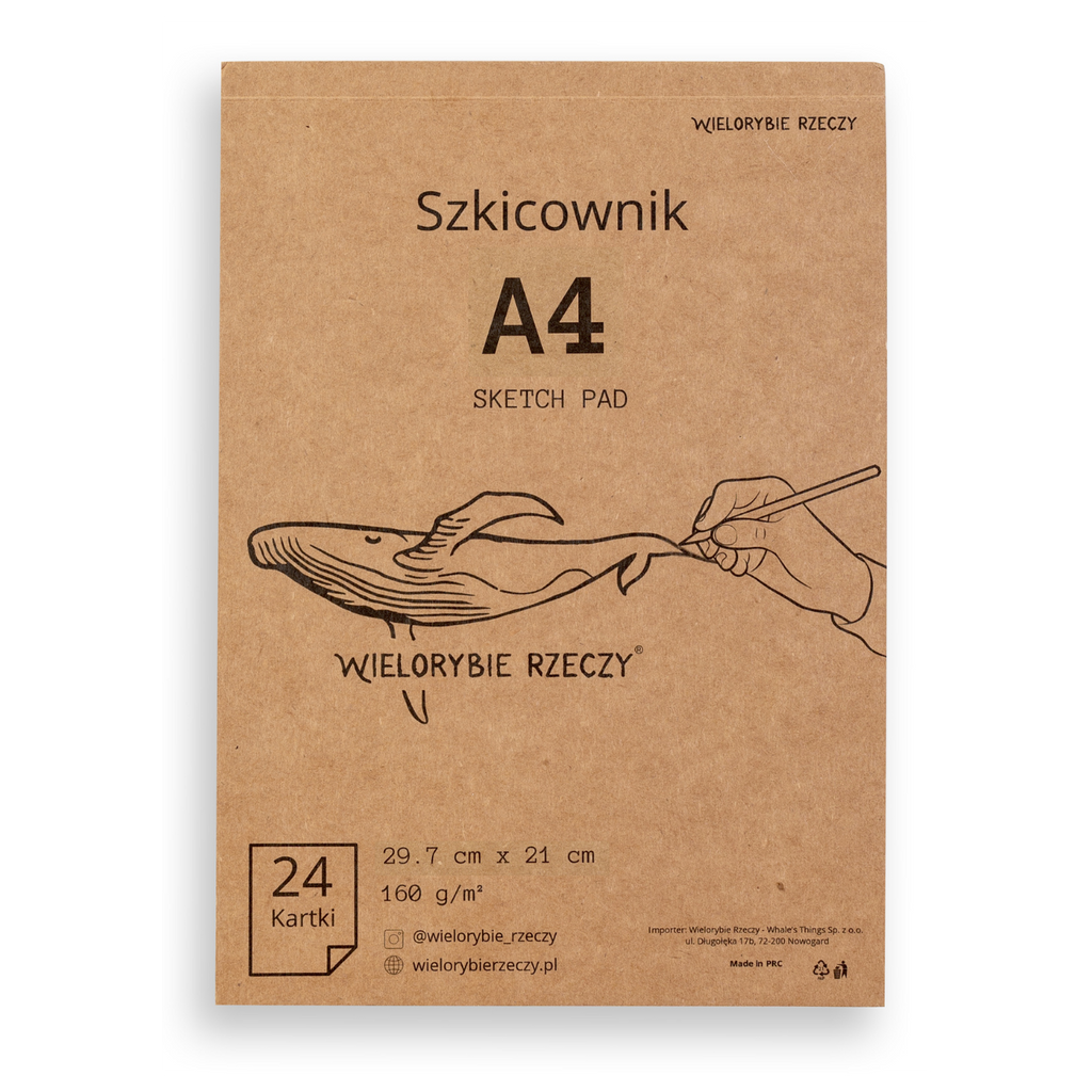Blok do szkicowania i rysowania a4 Wielorybie Rzeczy