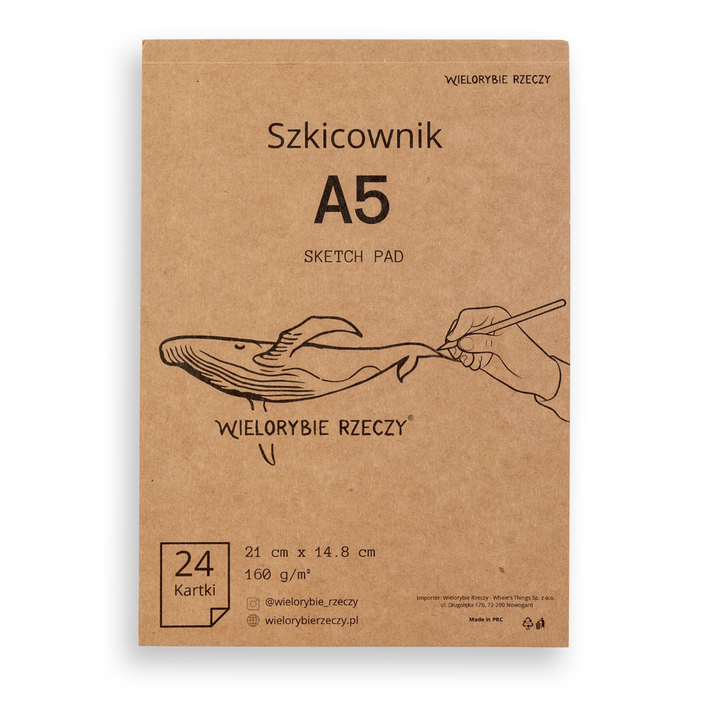 Blok do szkicowania i rysowania a5 Wielorybie Rzeczy